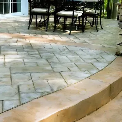 Stamped concrete patio in Kelson