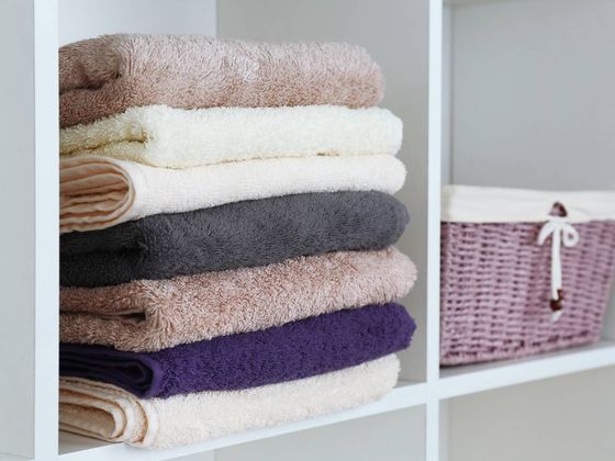 J&Z Bathroom Fitters Cardiff towels on bathroom shelving unit