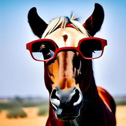 horse wearing glasses
