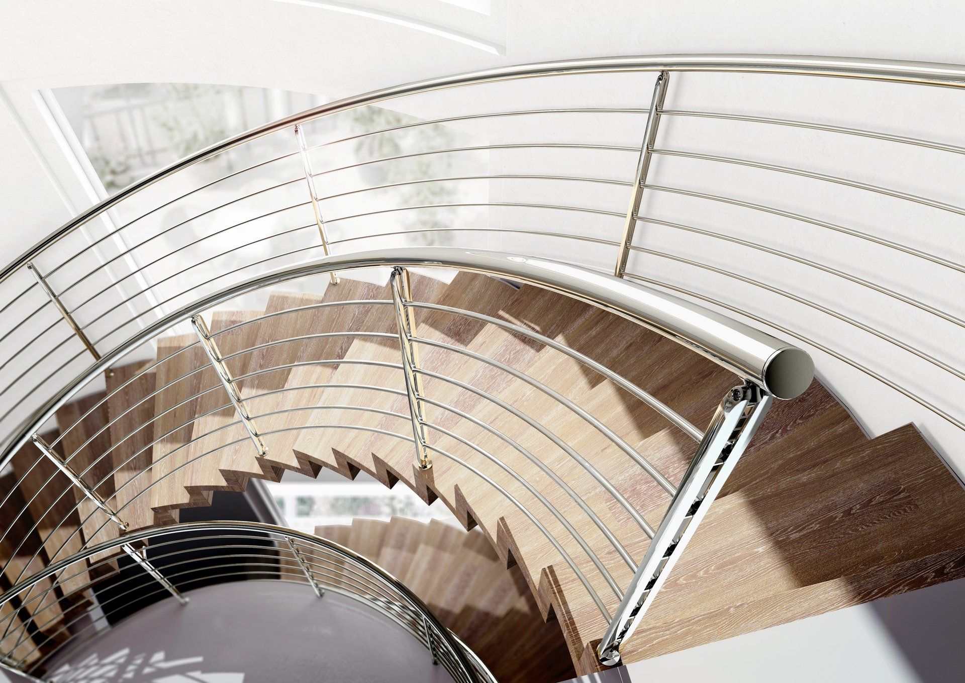 scala elicoidale in legno