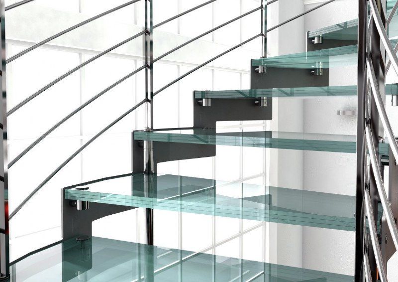 gradini in vetro di scala a giorno