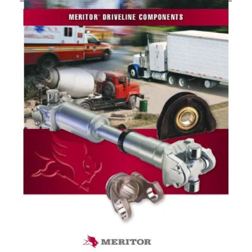 A brochure for meritor driveline components with a truck in the background