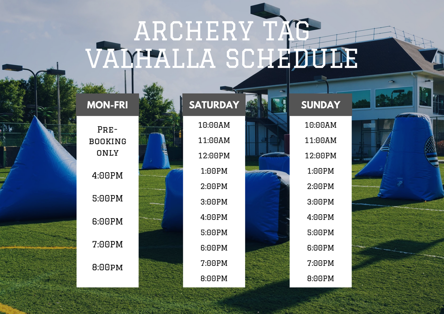 Archery Tag Hours