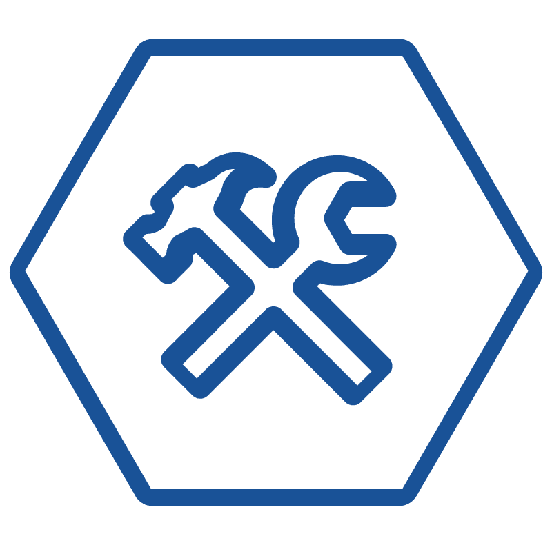 Icona martello e chiave inglese