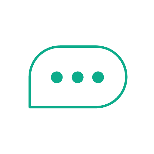 Une icône verte avec trois points dessus dans une bulle de message
