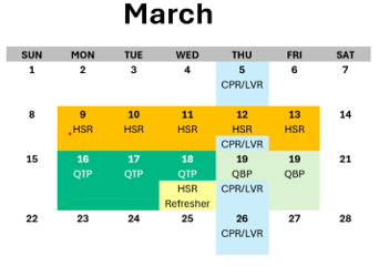 A calendar with the month of march on it