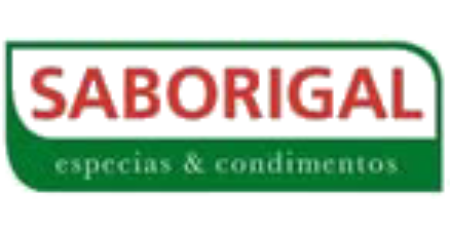 Un logotipo verde y blanco para especias y condimentos Saborigial