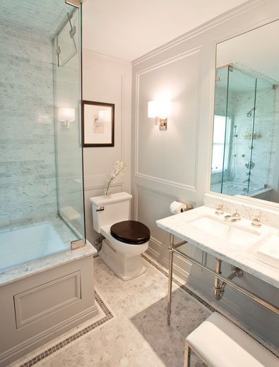 Elegant bathroom with glass shower