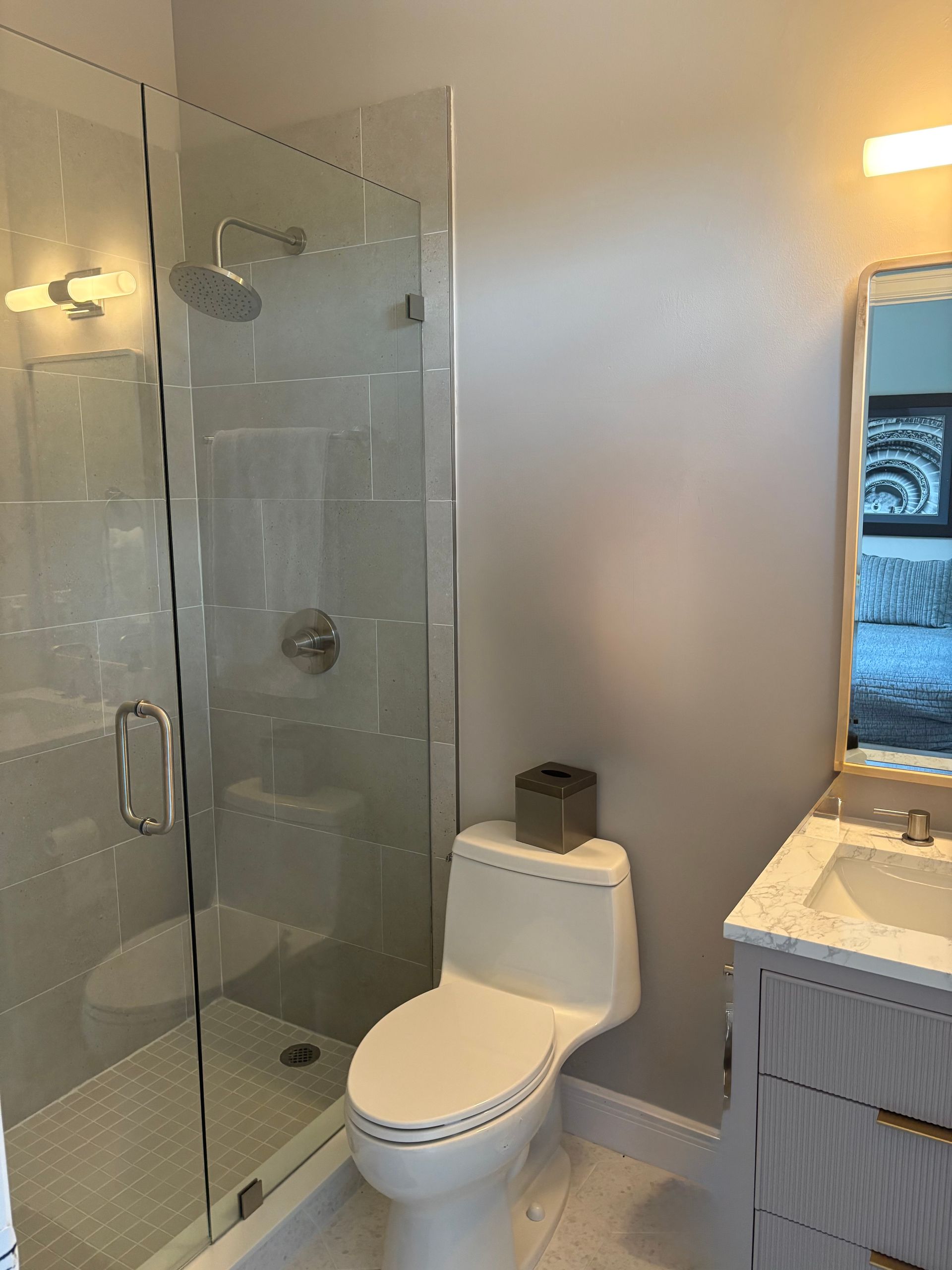 Modern bathroom with a glass shower