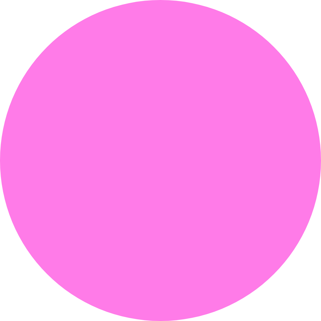 A bright pink circle on a white background.