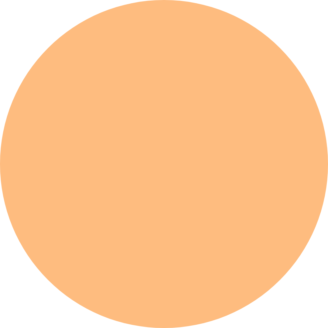 A large orange circle on a white background