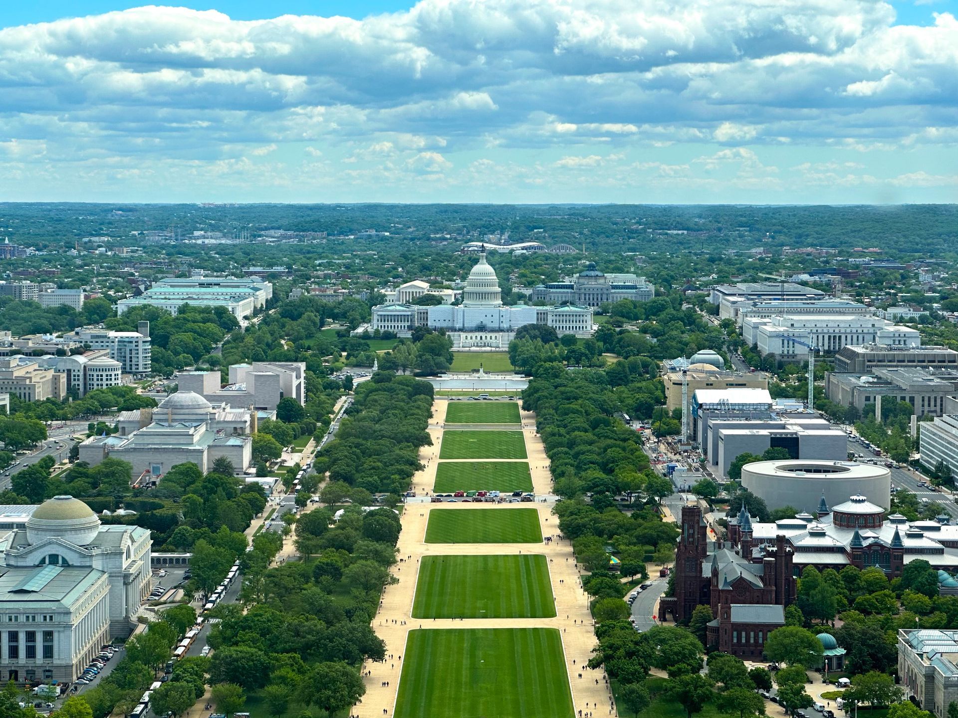 An aerial view of the capitol building in washington d.c.