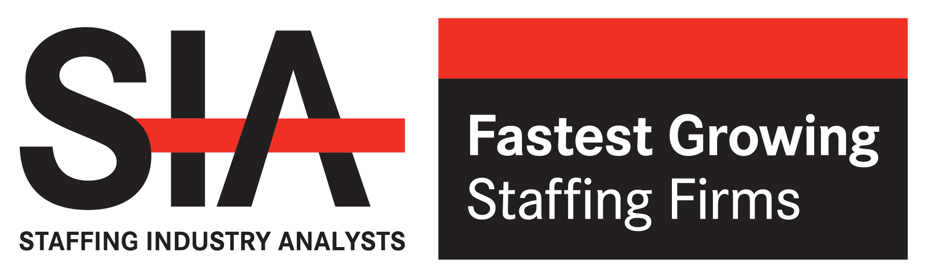 A logo for sia fastest growing staffing firms