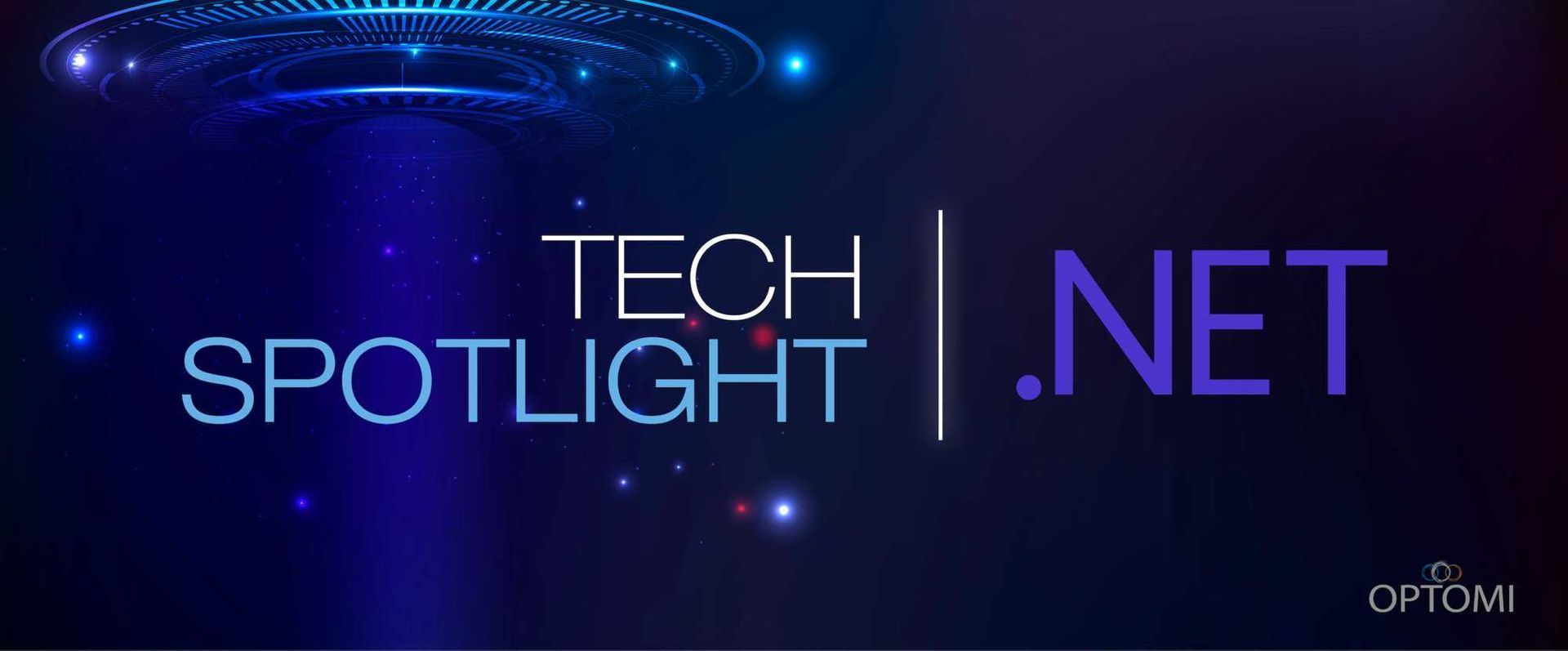 A blue background with the words tech spotlight .net on it