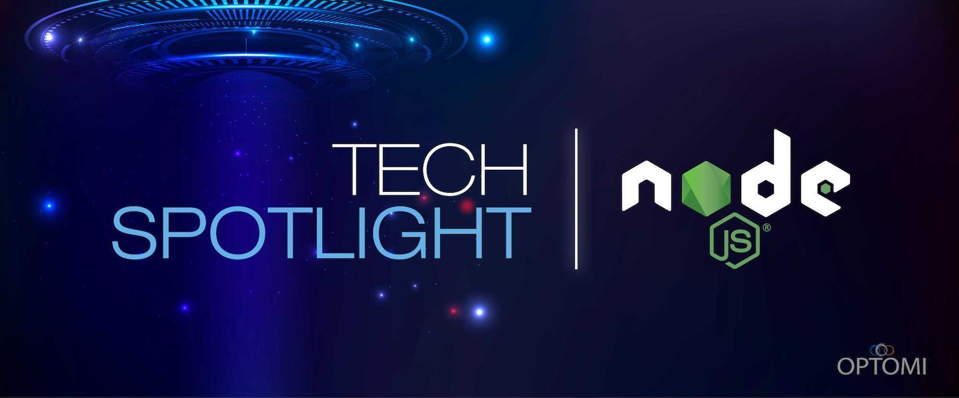 A blue background with the words tech spotlight and node written on it.