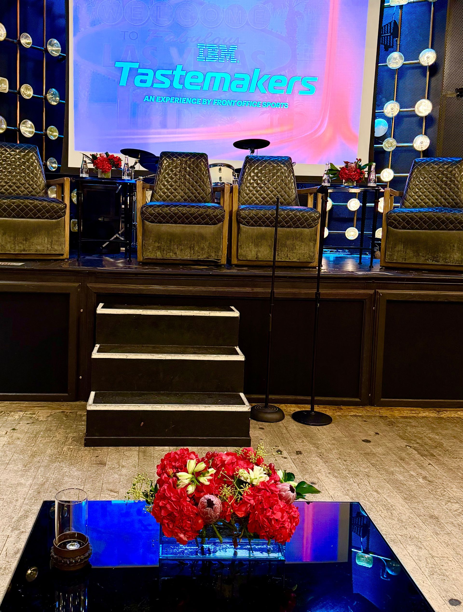 Red bold arrangements, corporate floral arrangements