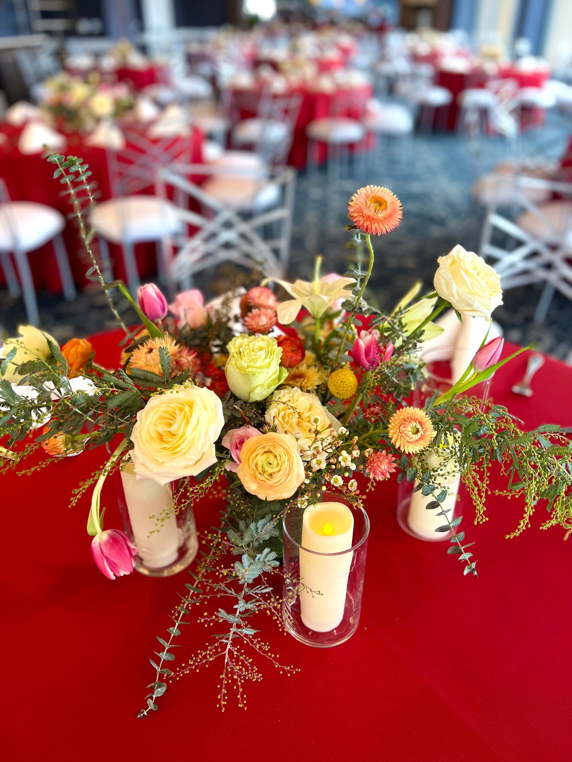 Colorful flower centerpiece