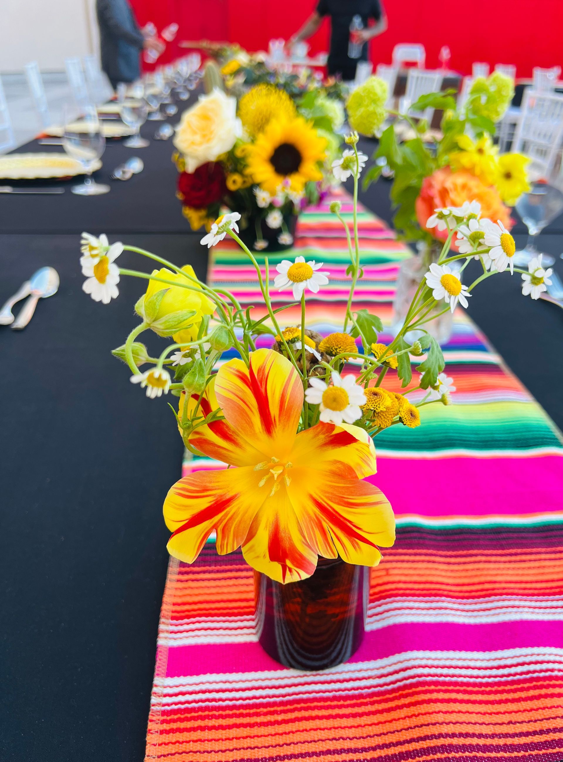 Mexican theme bright colorful arrangements