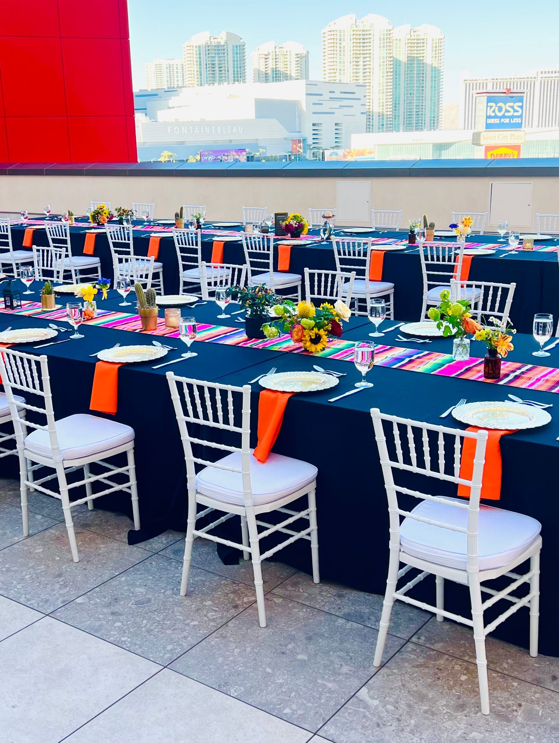 Mexican theme bright colorful arrangements