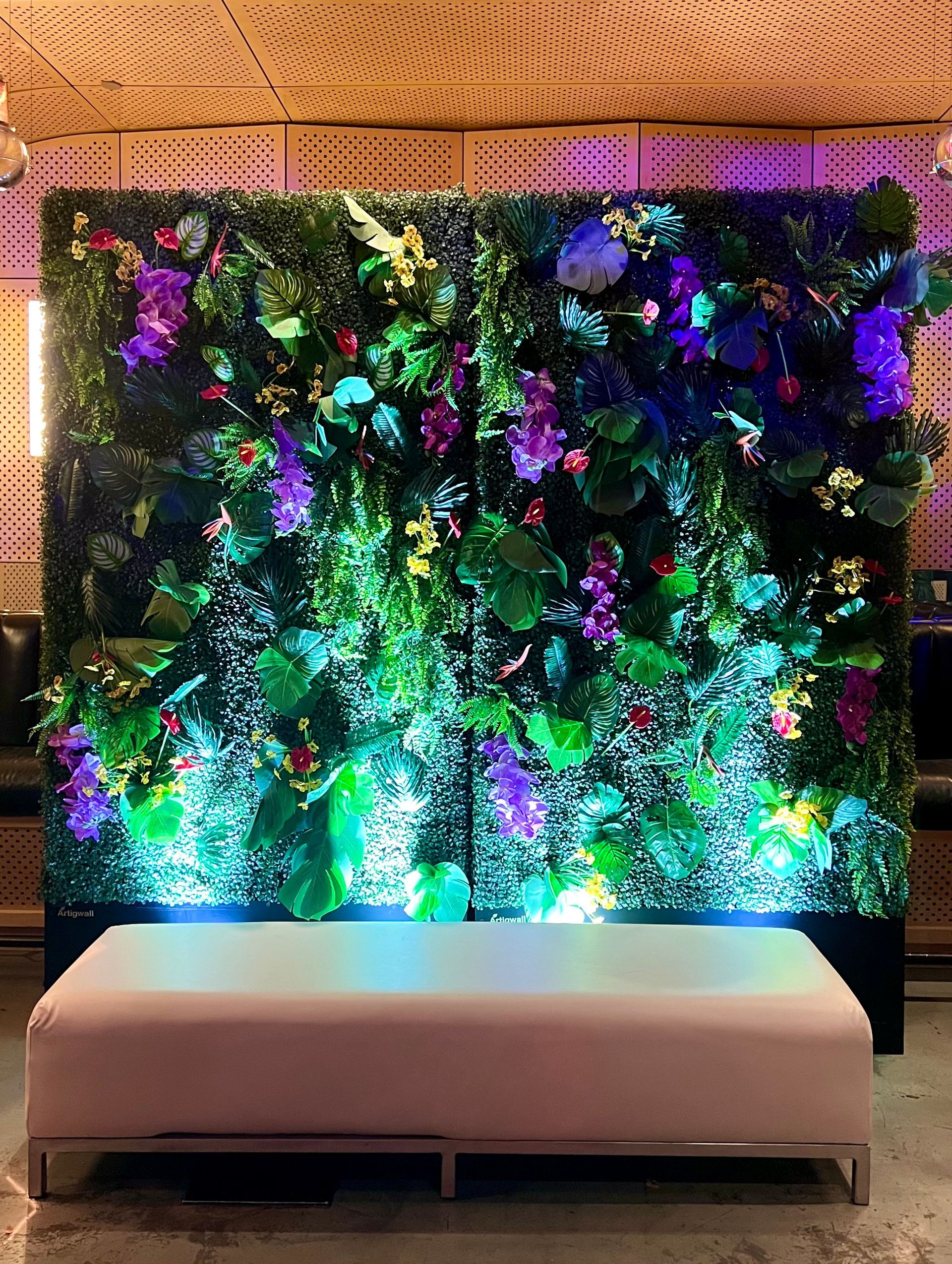 Tropical floral wall backdrop