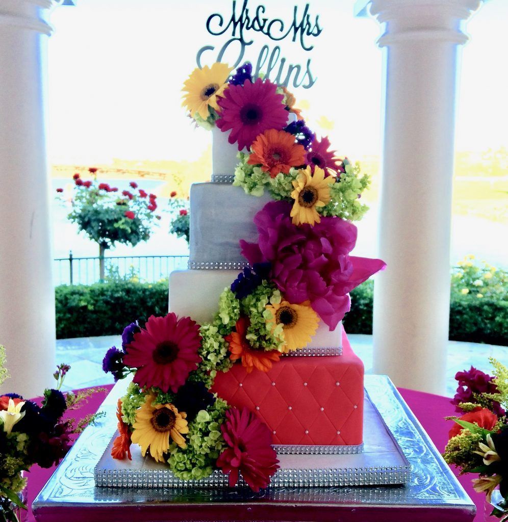 A wedding cake for mr. and mrs. collins