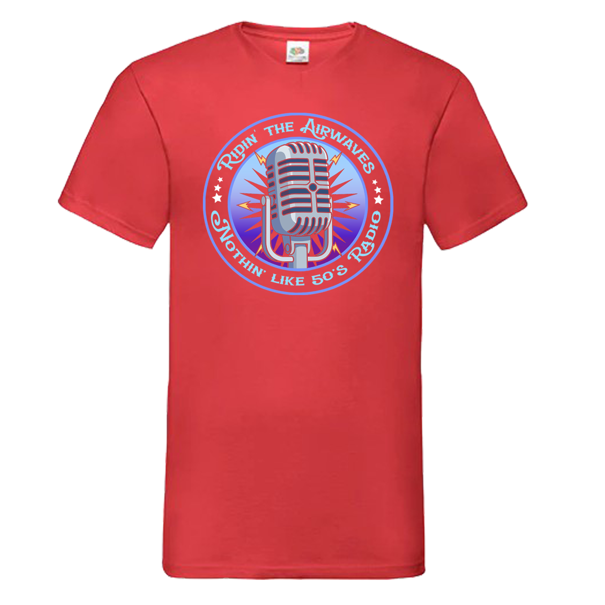50's Radio V-hals - Unisex - Rood