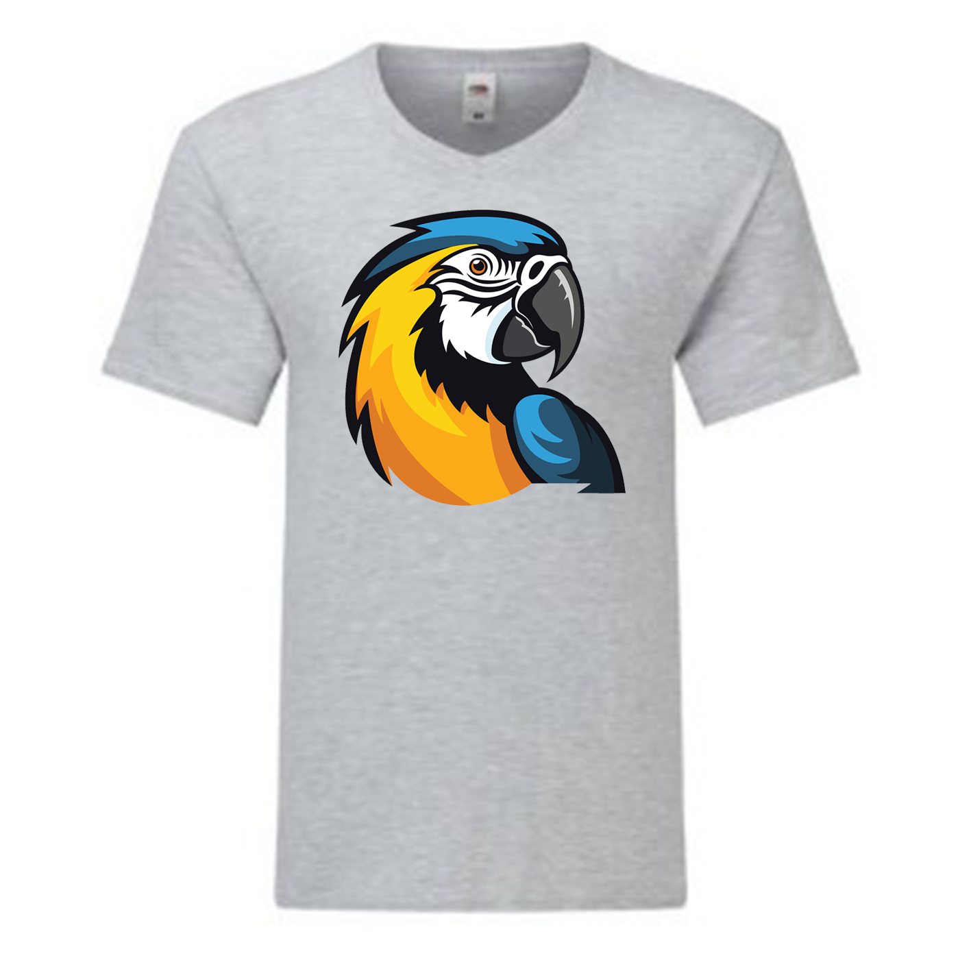 T-Shirt Blauwgele ara - V-hals - unisex