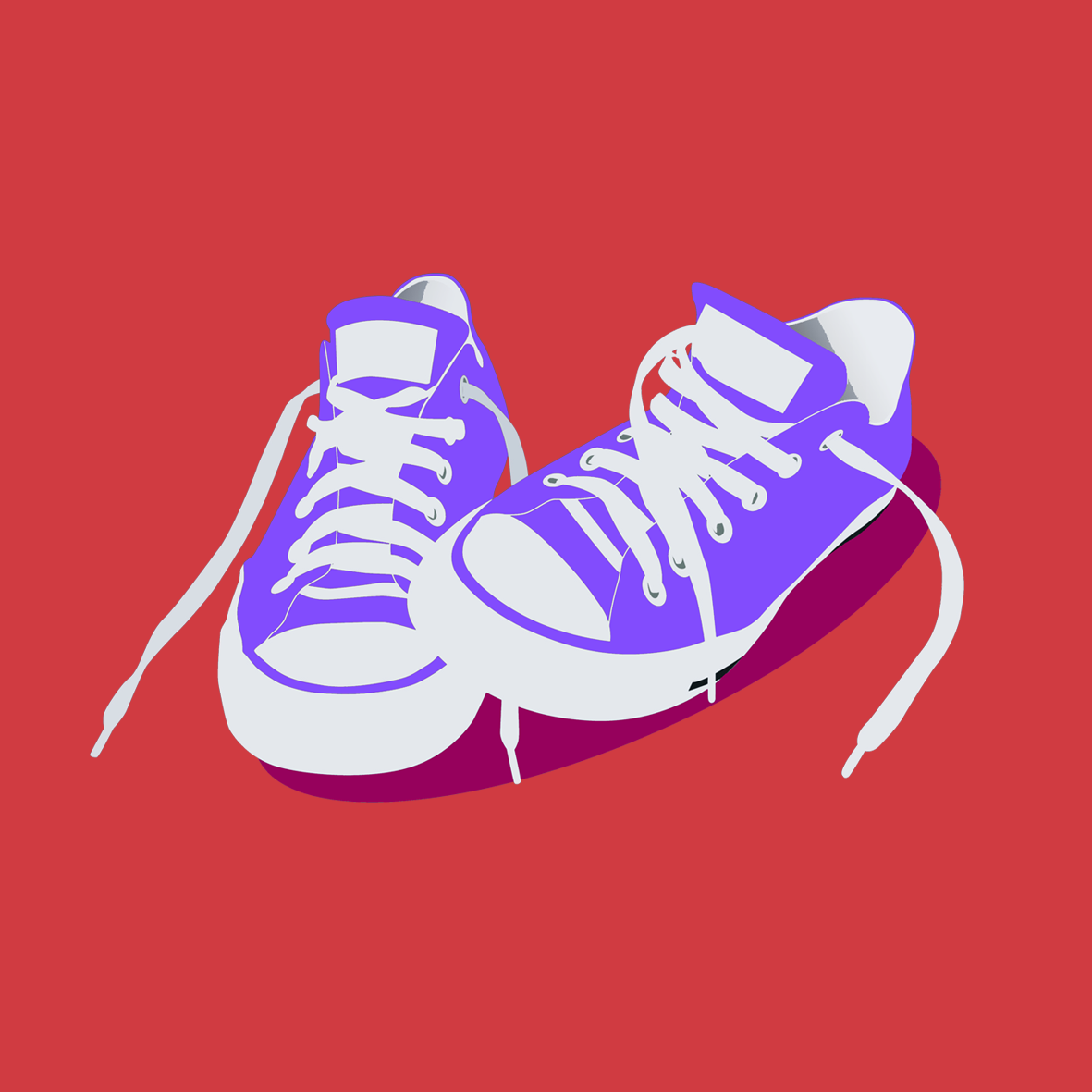Sneakers - V-hals- Unisex - Rood