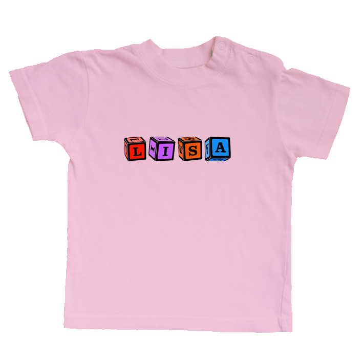 Kindershirt met eigen naam roze