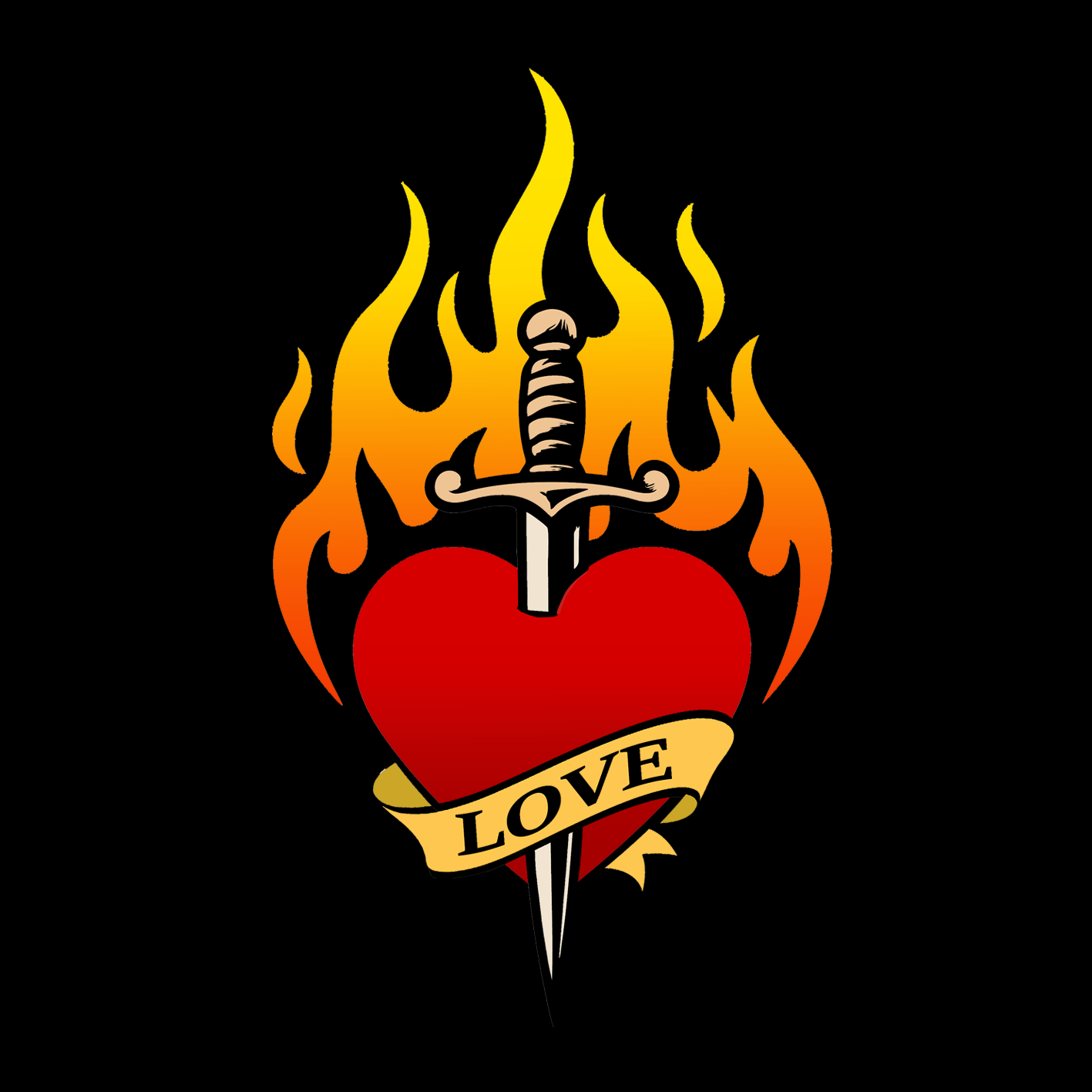 Love tattoo - V-hals - Unisex