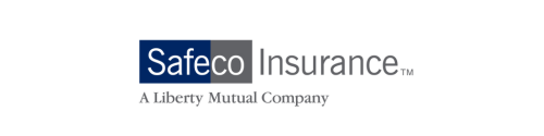 Safeco Insurance logo: gray and dark gray squares with white text