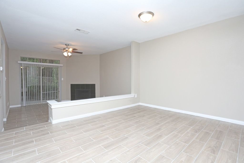 Living room with fireplace