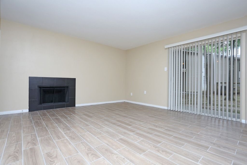 Living room with fireplace
