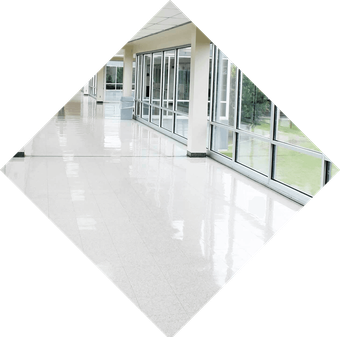 Clean white floor and windows