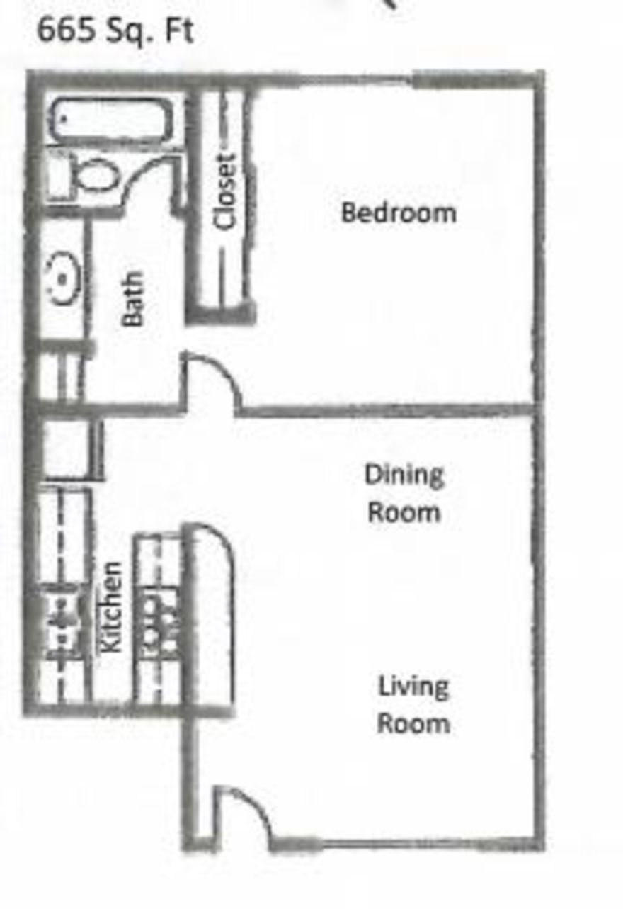1 Bed | 1 Bath Floorplan
