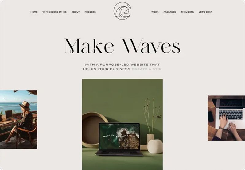A screenshot of a website called make waves.