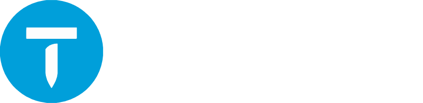 Blue circle with a white 