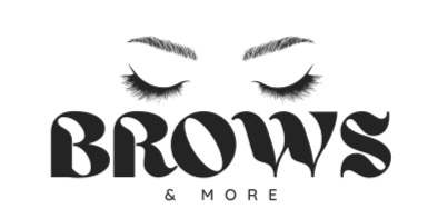 A logo for a beauty salon called Brows and More.