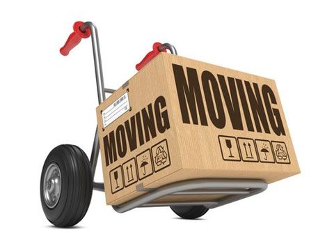 Cardboard Box on Hand Truck - Moving Services in Franklin, NC
