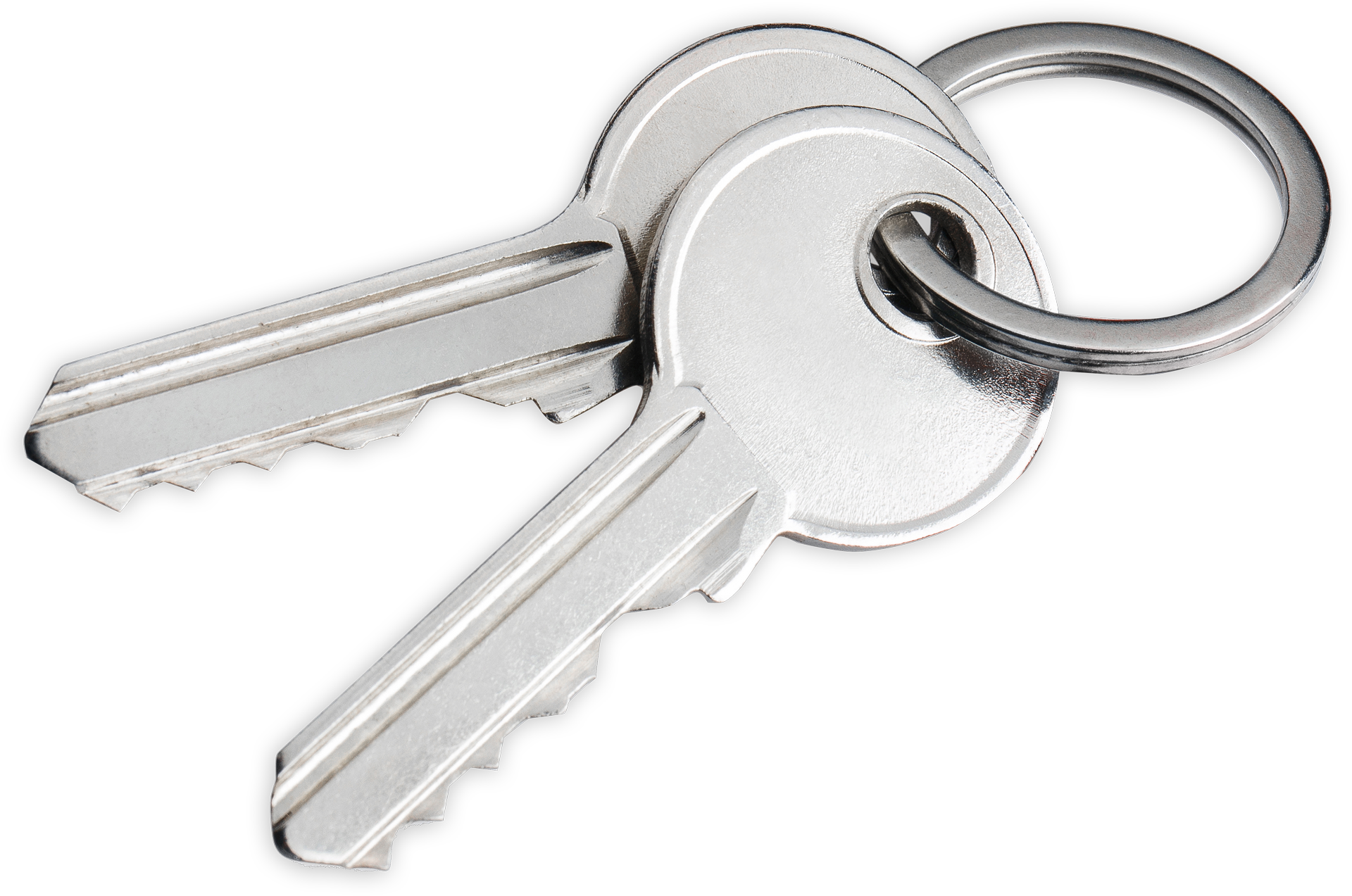 Two Silver Keys on a Keychain