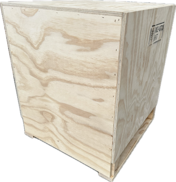 A wooden box with the word never on it