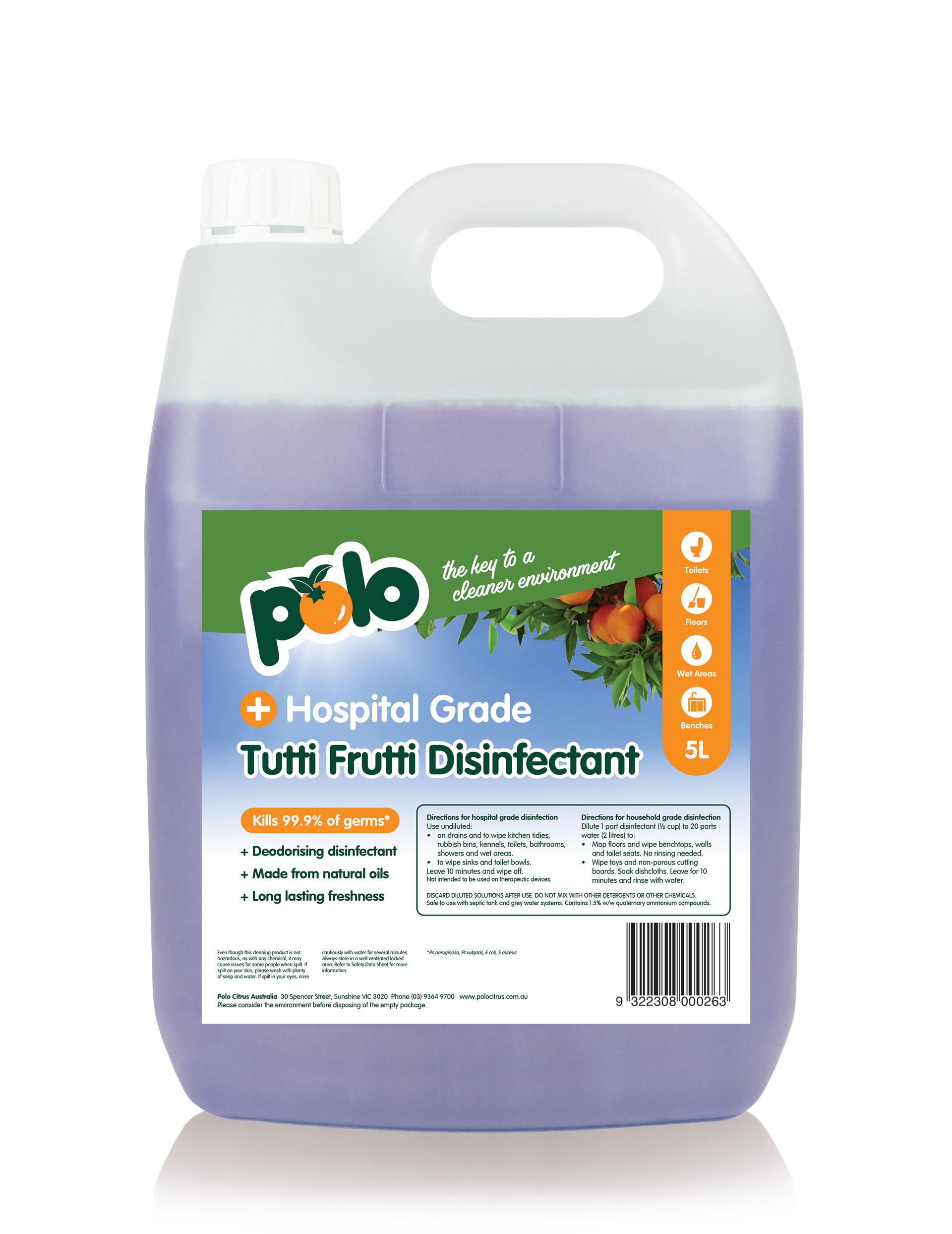 Polo Citrus Bottle Tutti Frutti 5L