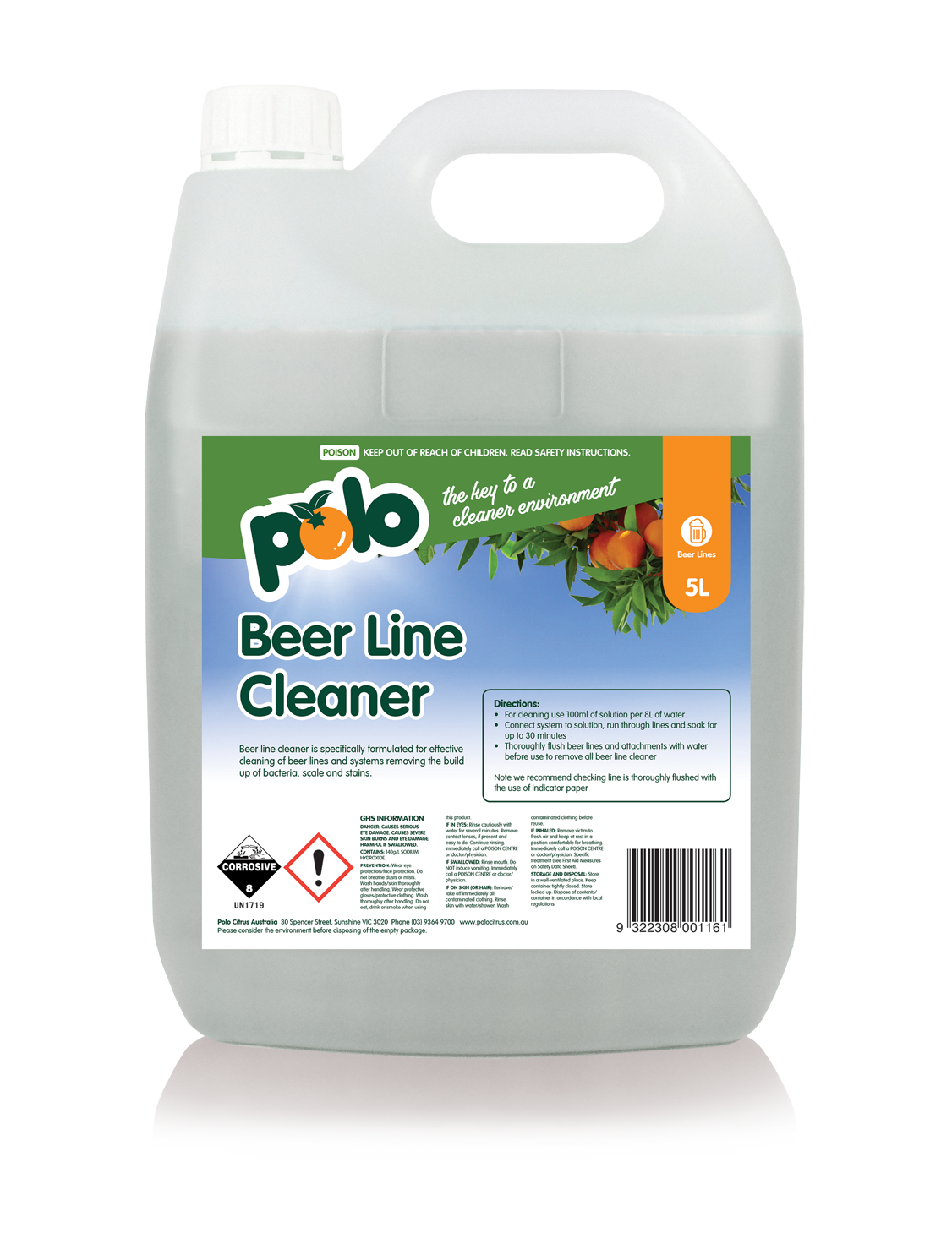 Polo Citrus Bottle Beer Line Cleaner 5L