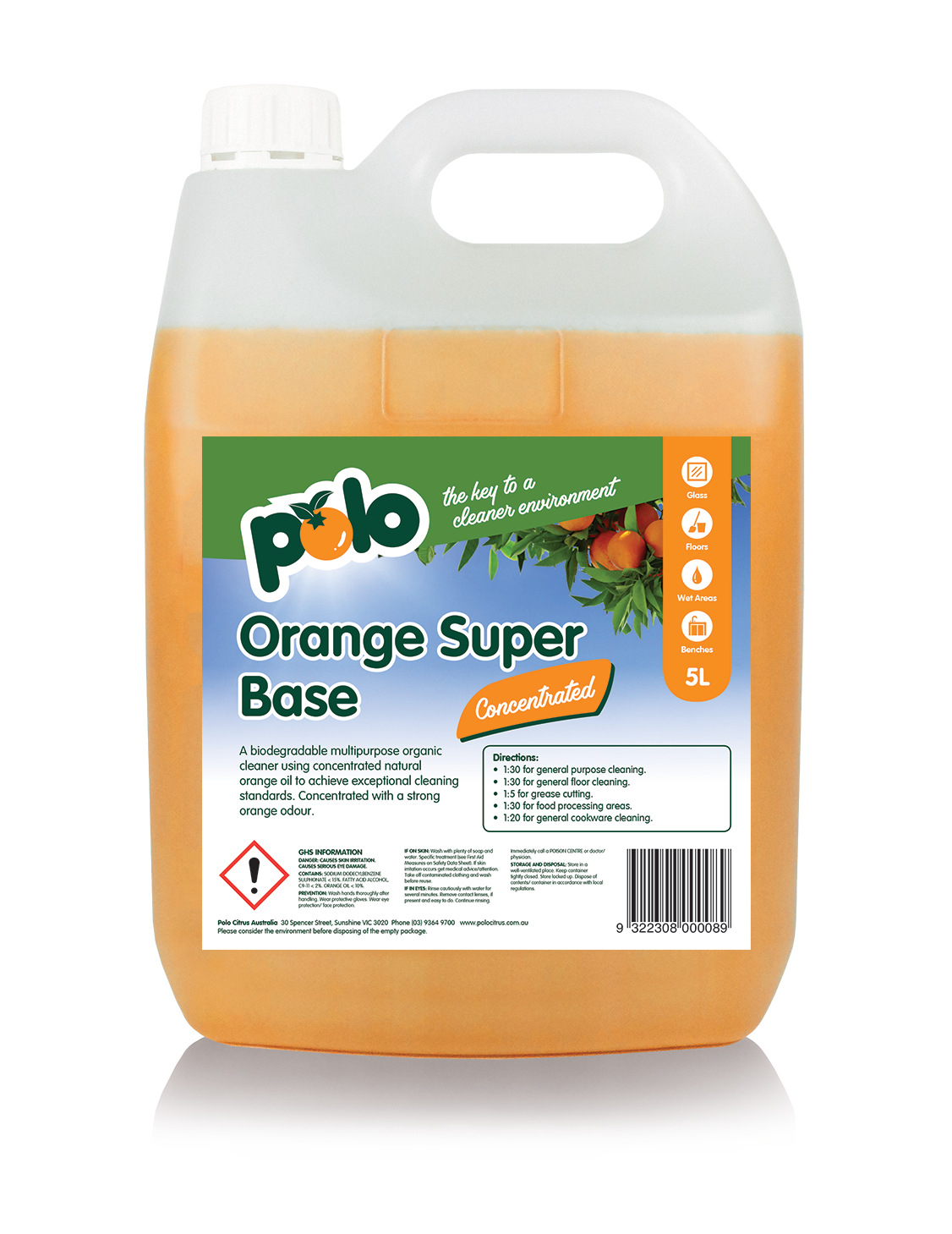 Polo Citrus Bottle Orange Super Base Concentrated 5L