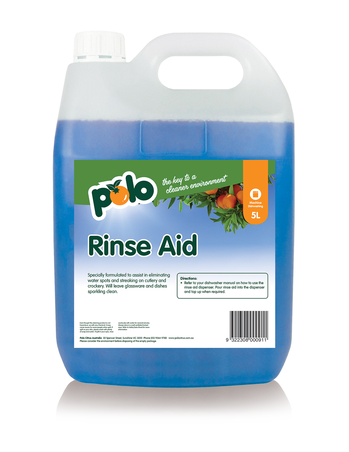 Polo Citrus Bottle Rinse Aid 5L