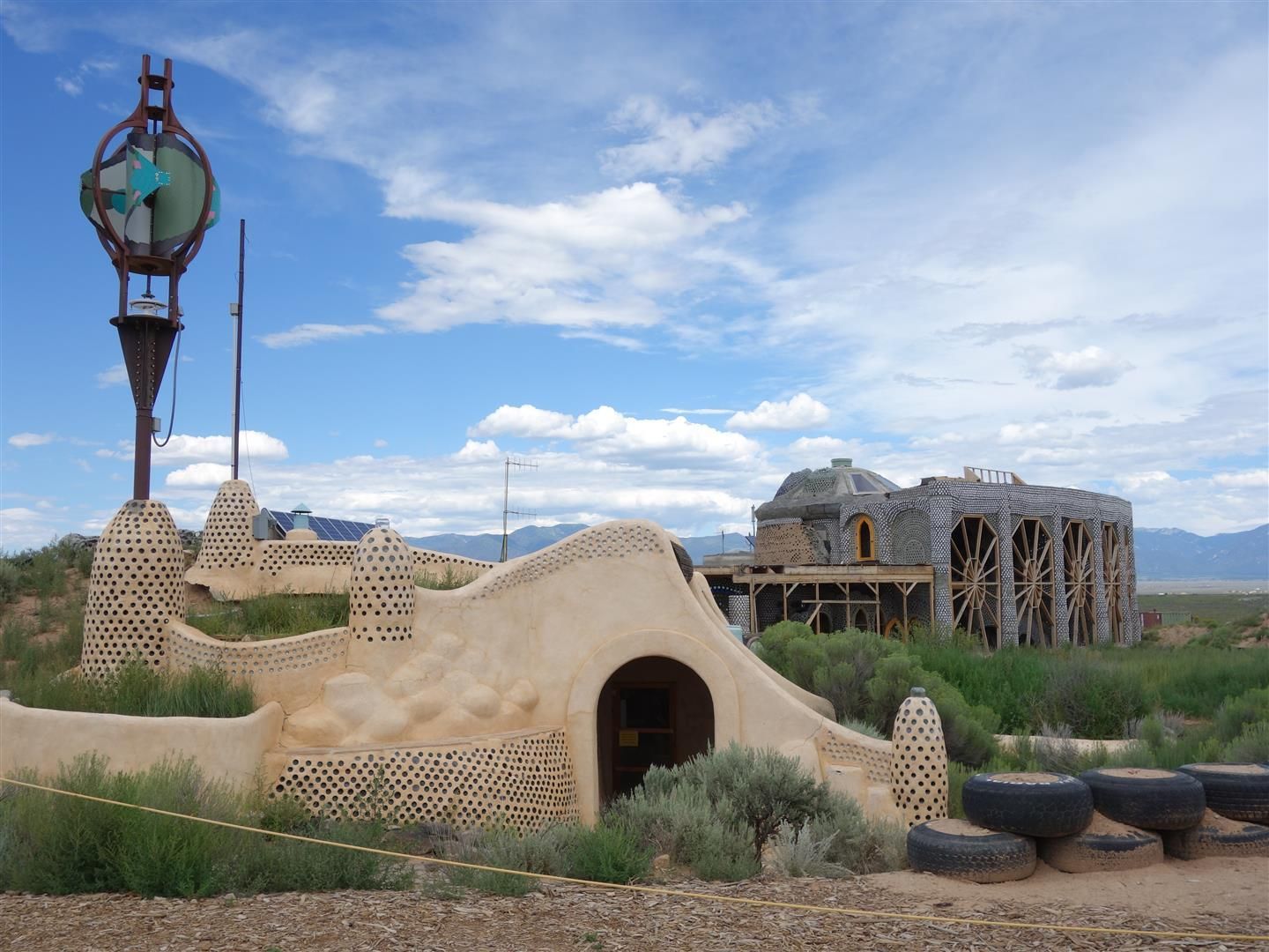 A building with a windmill on top of it