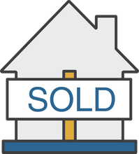 icon of a house with a SOLD sign in front