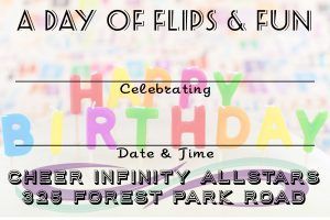 Back Invitation — Wilmington, NC — Cheer Infinity Allstars