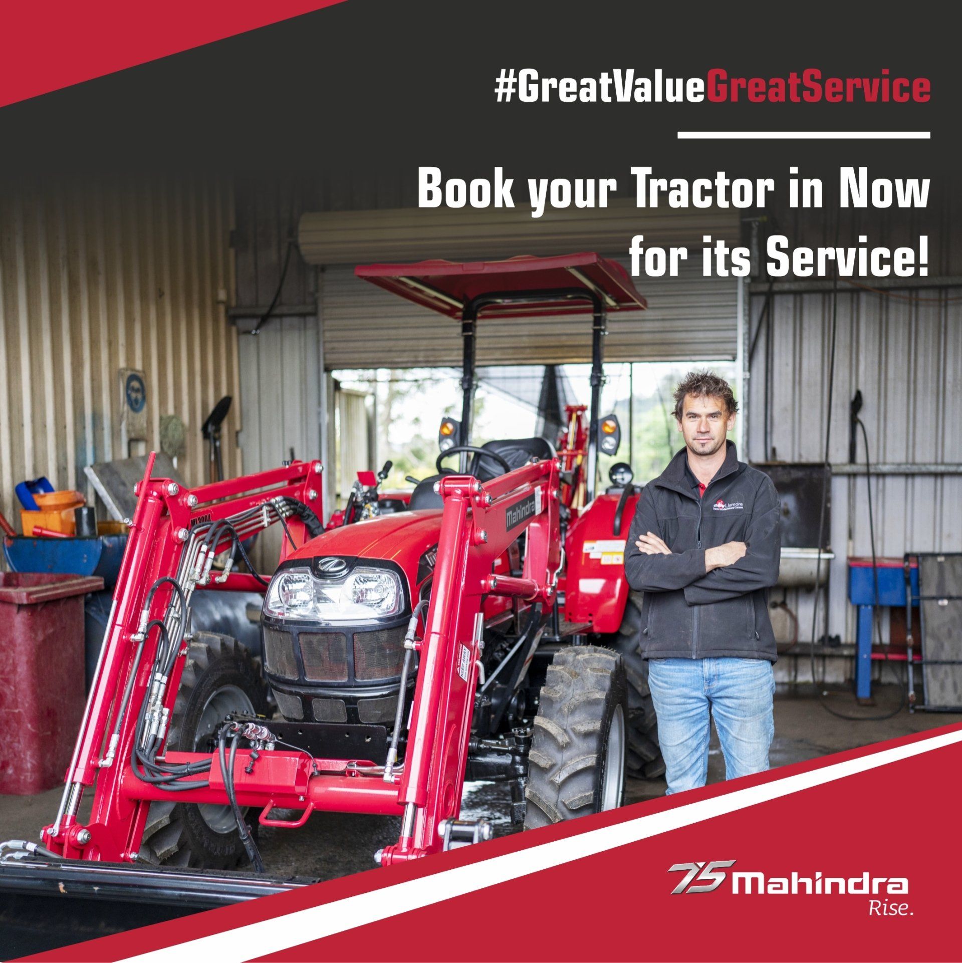 Book in a service poster — Tractor Repairs in North Lismore, NSW