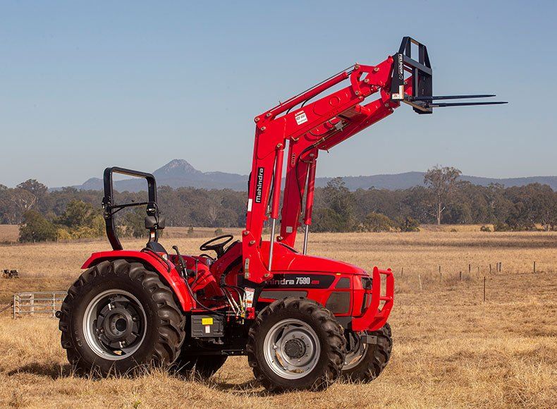 Red Mahindra Tractor Side View — Mahindra Tractors in North Lismore, NSW